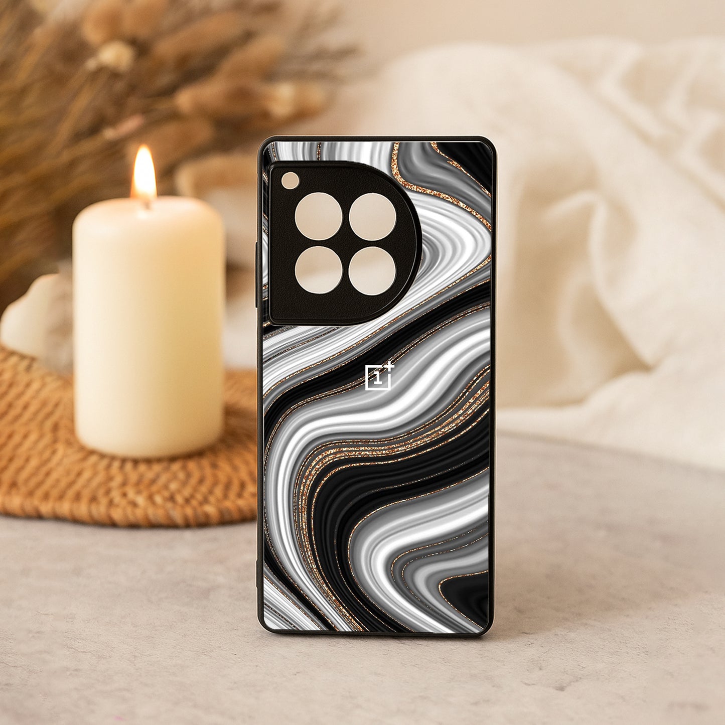 Molten Marble Metal Back Case for OnePlus 12R