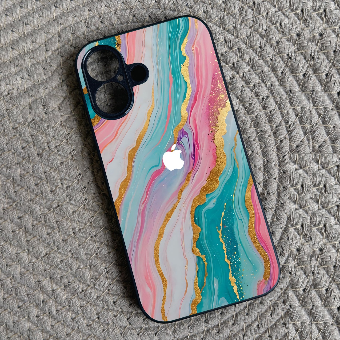 Pastel Luxe Metal Back Case for Apple Iphone 16