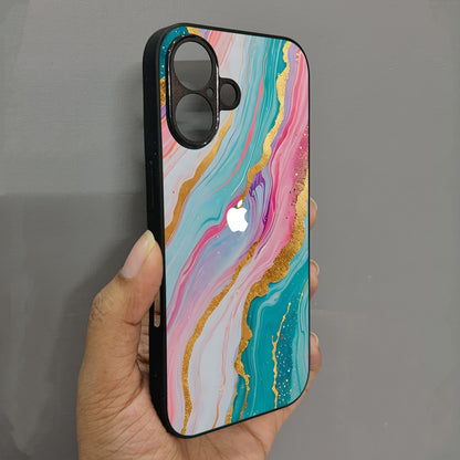 Pastel Luxe Metal Back Case for Apple Iphone 16