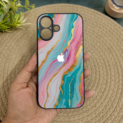 Pastel Luxe Metal Back Case for Apple Iphone 16