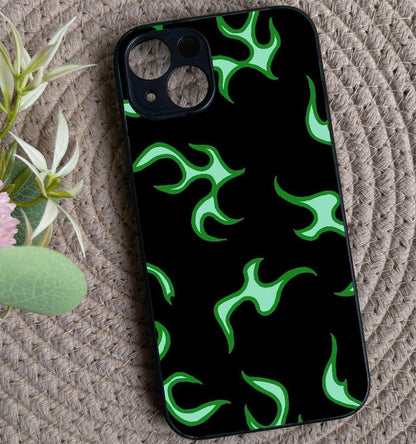 Neon Fire Glossy Metal Back Case for Apple Iphone 14