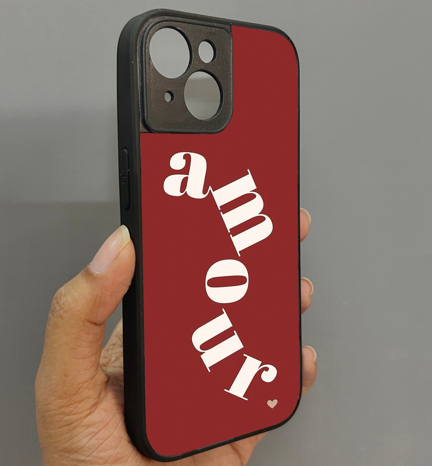 Amour' Glossy Metal Back Case for Apple Iphone 15