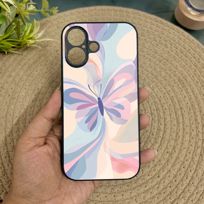 Artistic Butterfly Metal Back Case for Apple Iphone 16