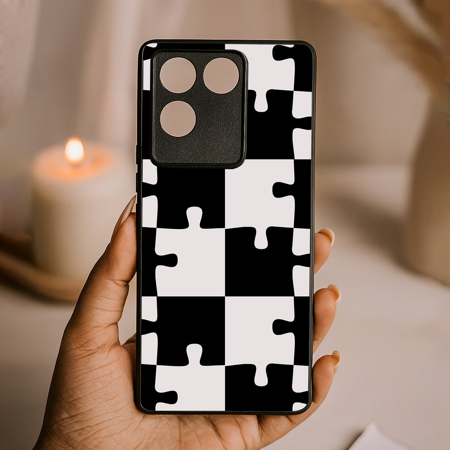 Grid Play Metal Back Case for Vivo t2 pro
