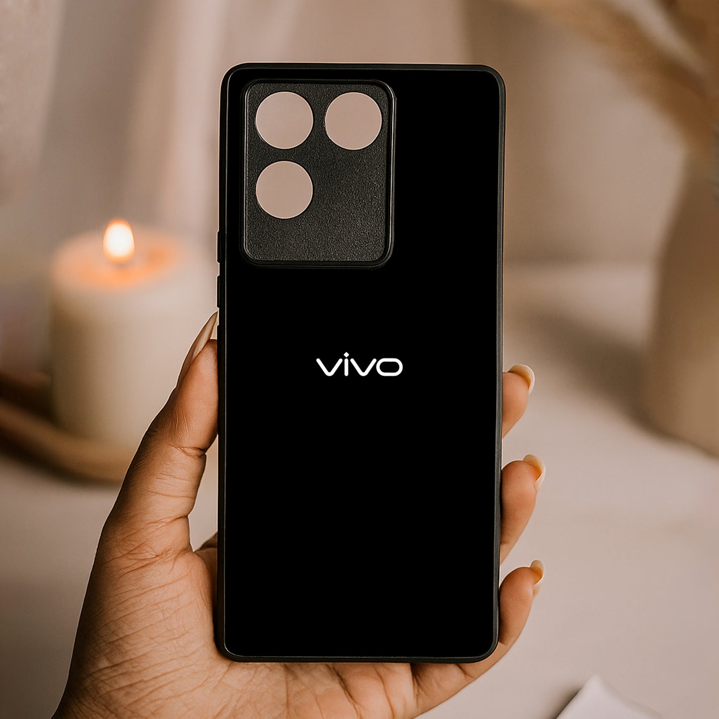 Black Metal Back Case for Vivo t2 pro