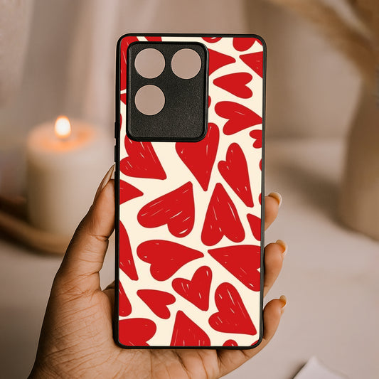 Hearts Rush Metal Back Case for Vivo t2 pro