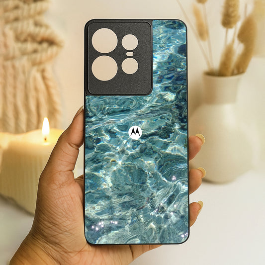 Ocean Water Metal Back Case for Moto Edge 50 pro