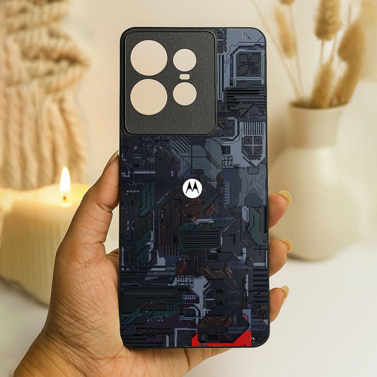 Circuit Crush Metal Back Case for Moto Edge 50 pro