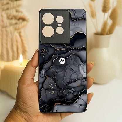 Dark Luxe Metal Back Case for Moto Edge 50 pro