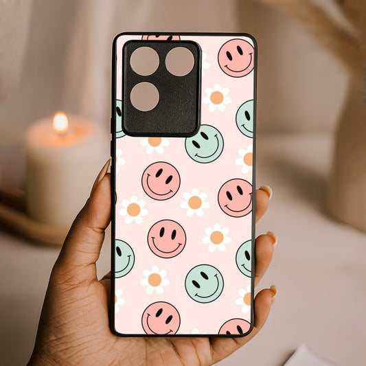 Cute Smiles Metal Back Case for Vivo t2 pro