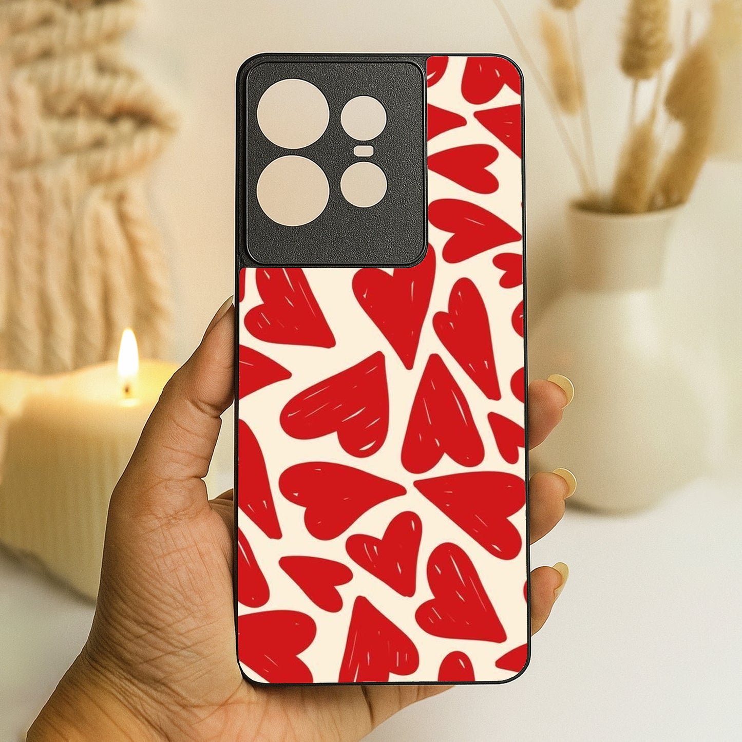 Hearts Rush Metal Back Case for Moto Edge 50 pro