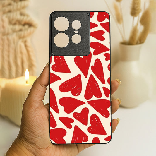 Hearts Rush Metal Back Case for Moto Edge 50 pro