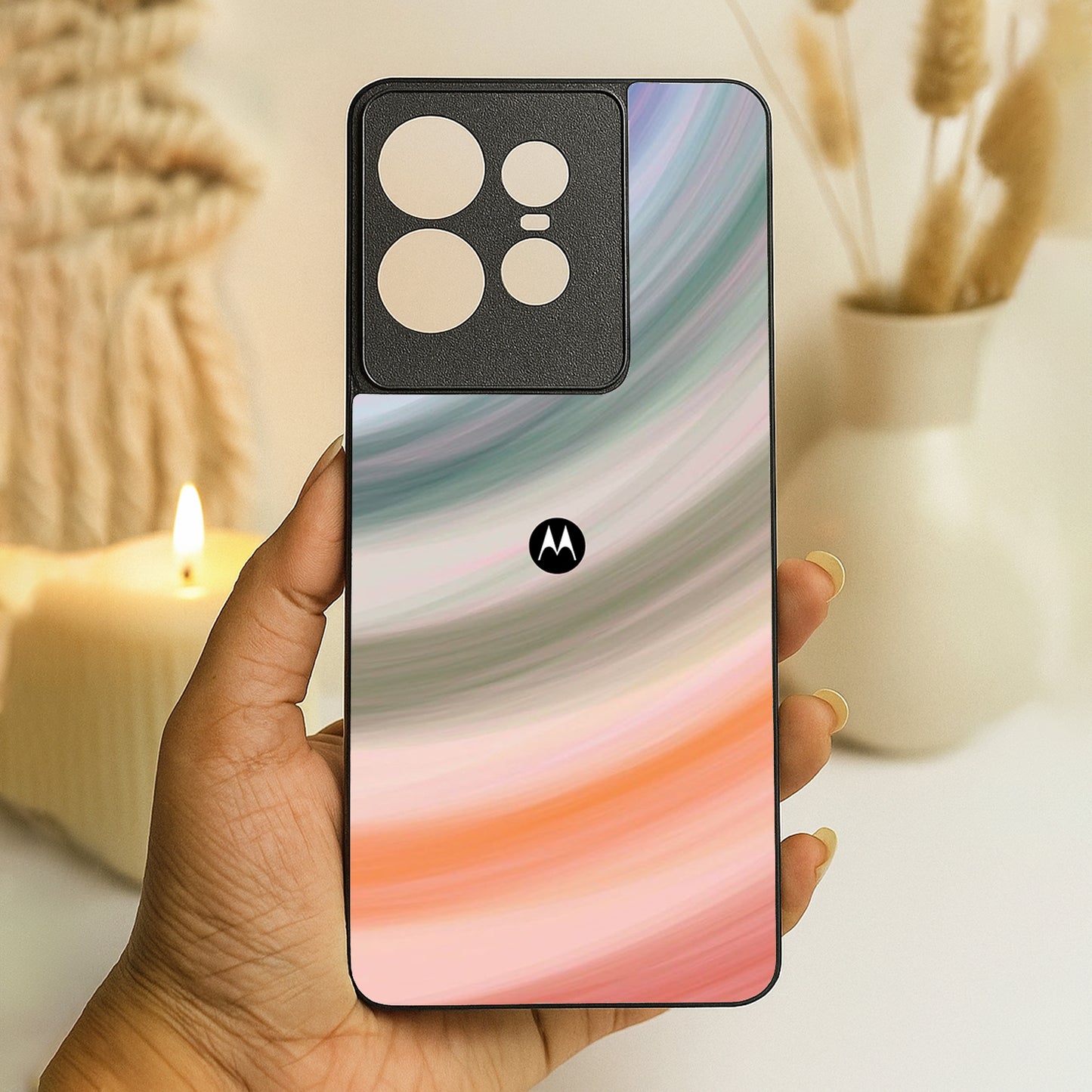 Rainbloom Metal Back Case for Moto Edge 50 pro