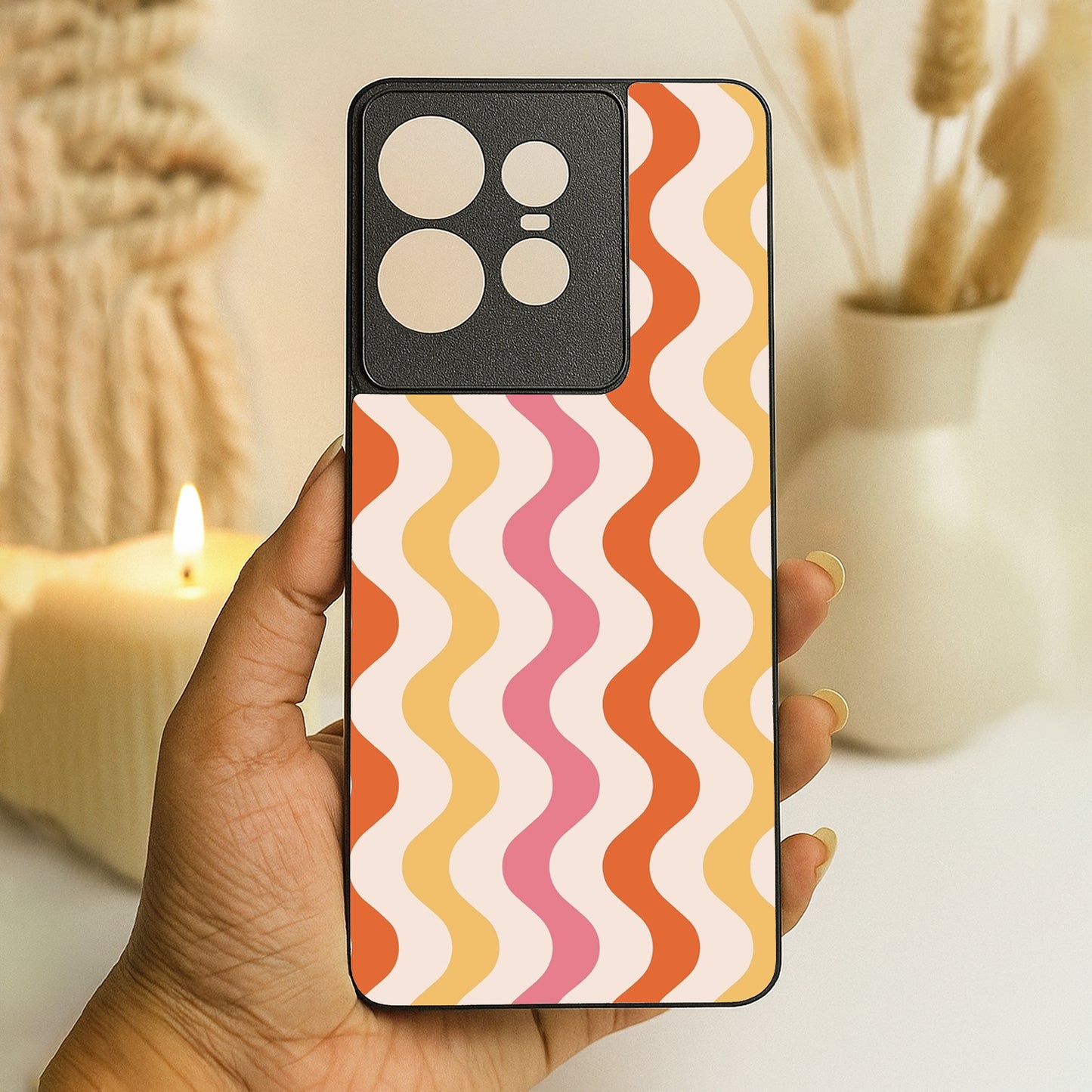 Zig Zag Metal Back Case for Moto Edge 50 pro