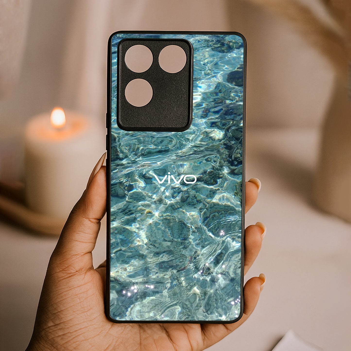 Ocean Water Metal Back Case for Vivo t2 pro