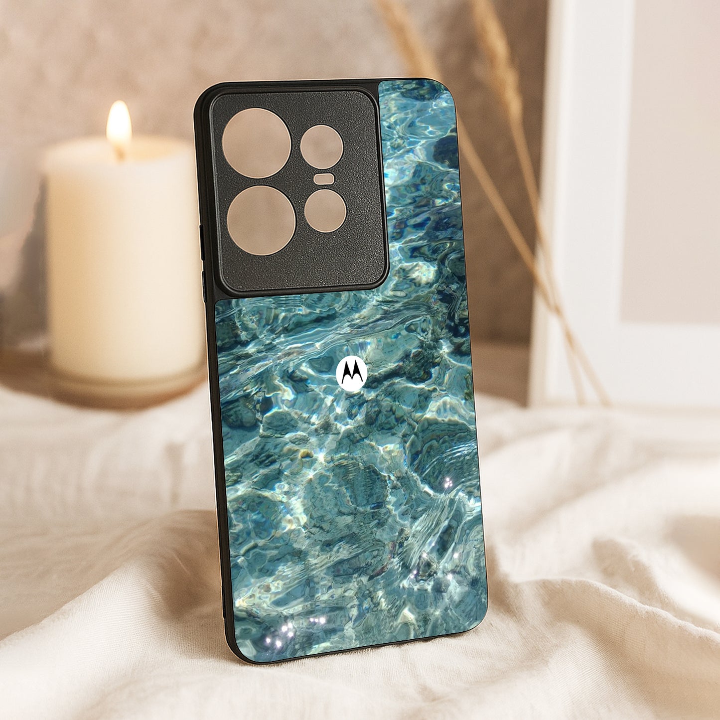 Ocean Water Metal Back Case for Moto Edge 50 pro