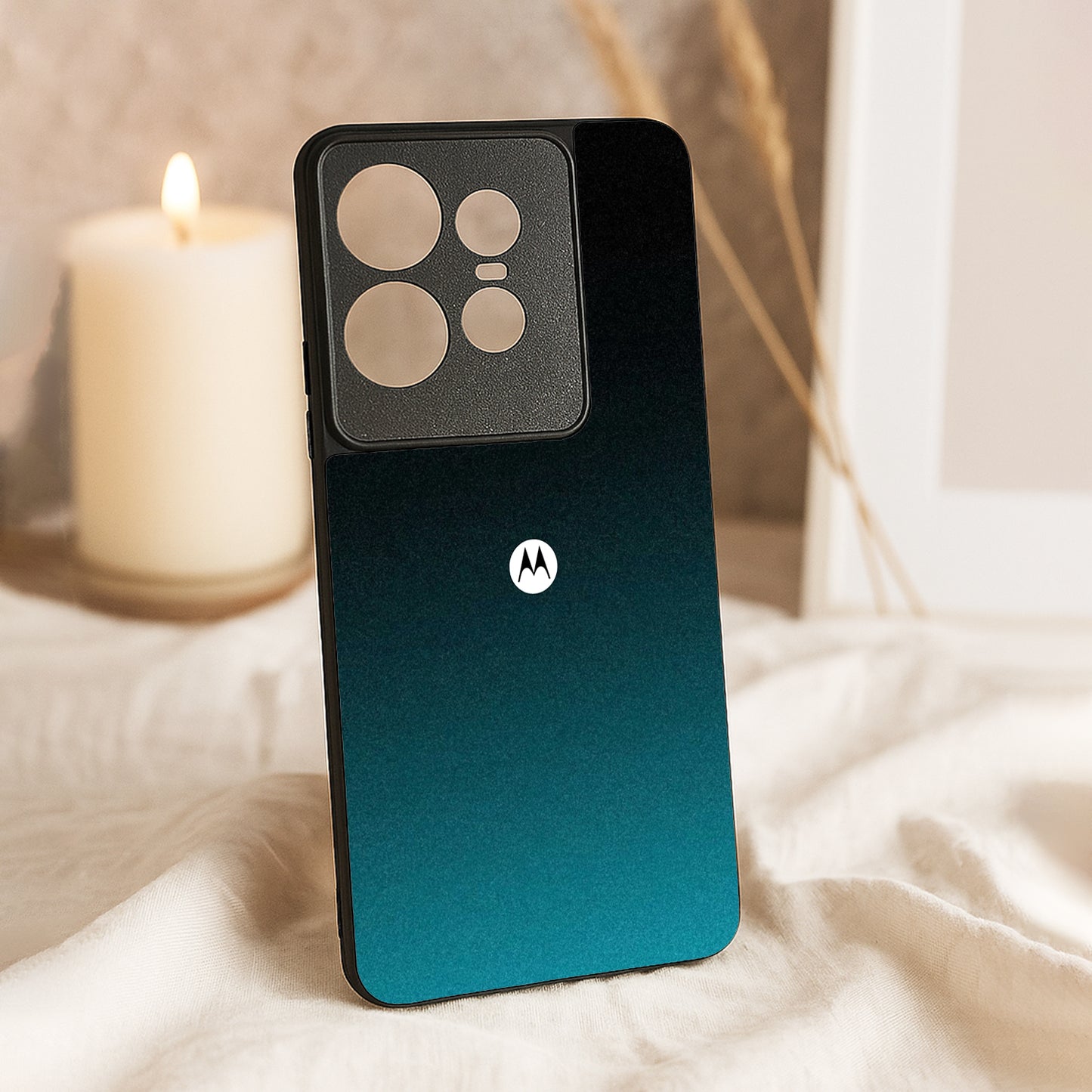 Midnight Teal Metal Back Case for Moto Edge 50 pro