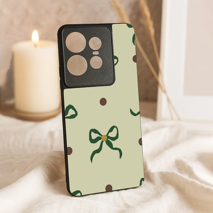 Matcha Bow Metal Back Case for Moto Edge 50 pro