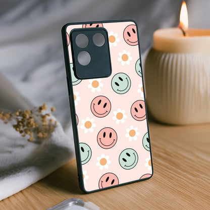 Cute Smiles Metal Back Case for Vivo t2 pro