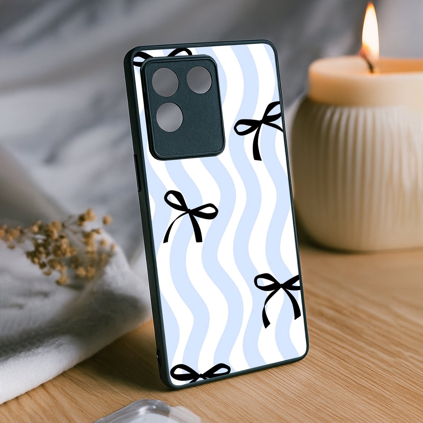 Wave Bow Metal Back Case for Vivo t2 pro