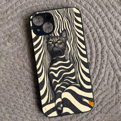 Cosmic Cat Metal Back Case for Apple Iphone 15 Plus