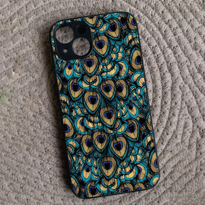 Peacock Feathers Metal Back Case for Apple Iphone 13