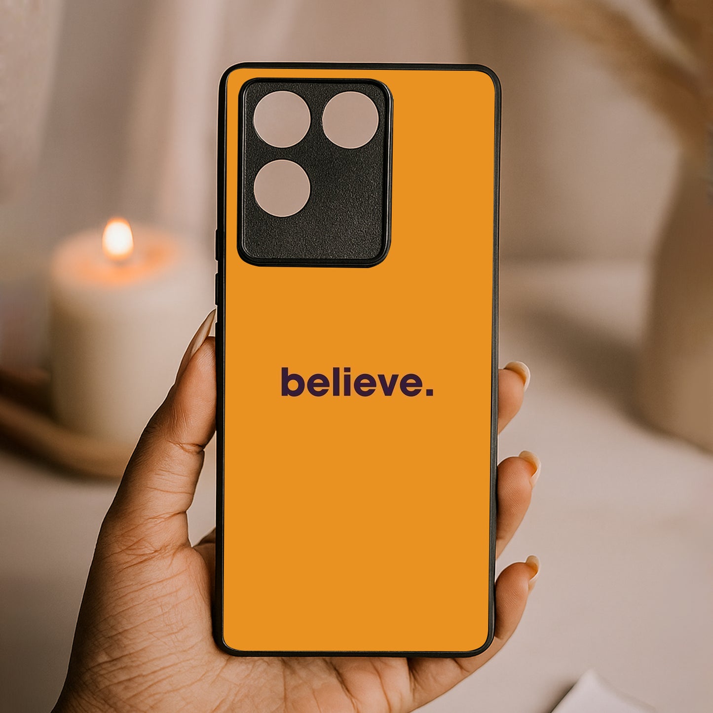 believe' Metal Back Case for Vivo t2 pro
