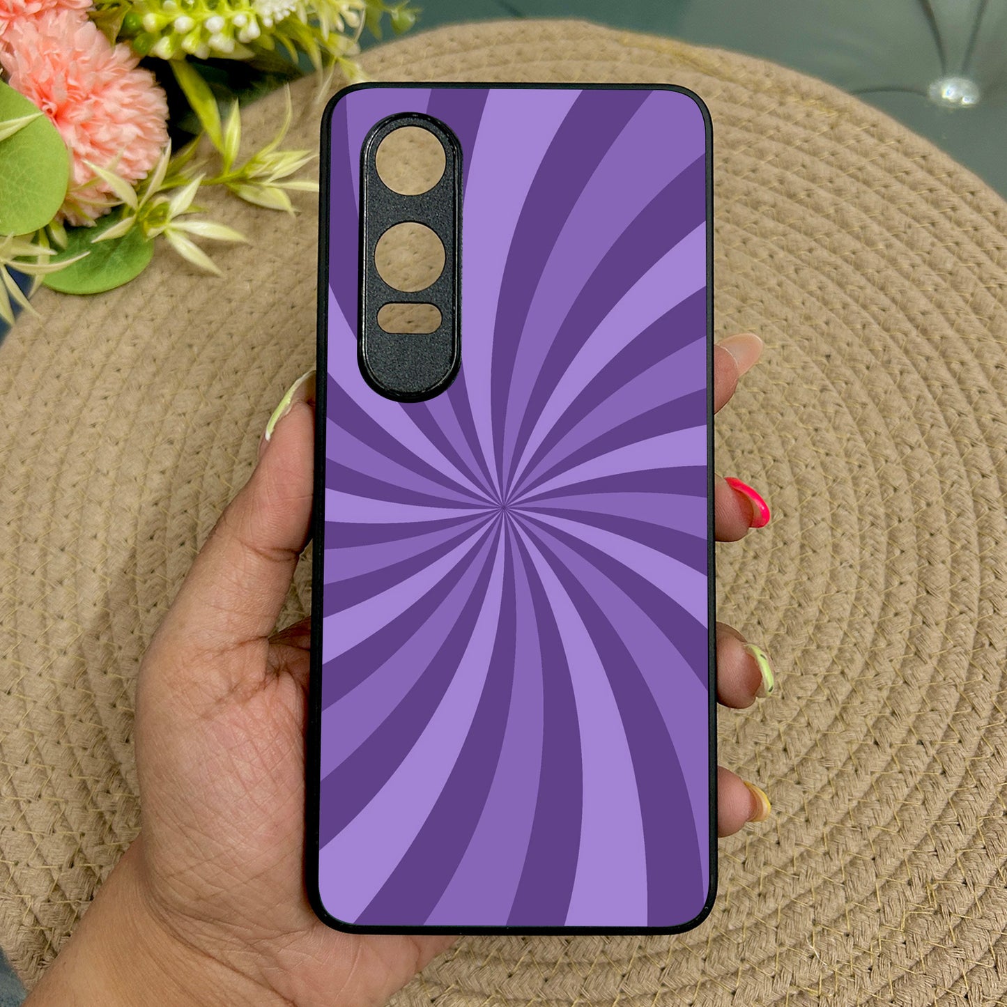 Purple Twist Metal Back Case for Oneplus Nord CE 4 Lite (5G)