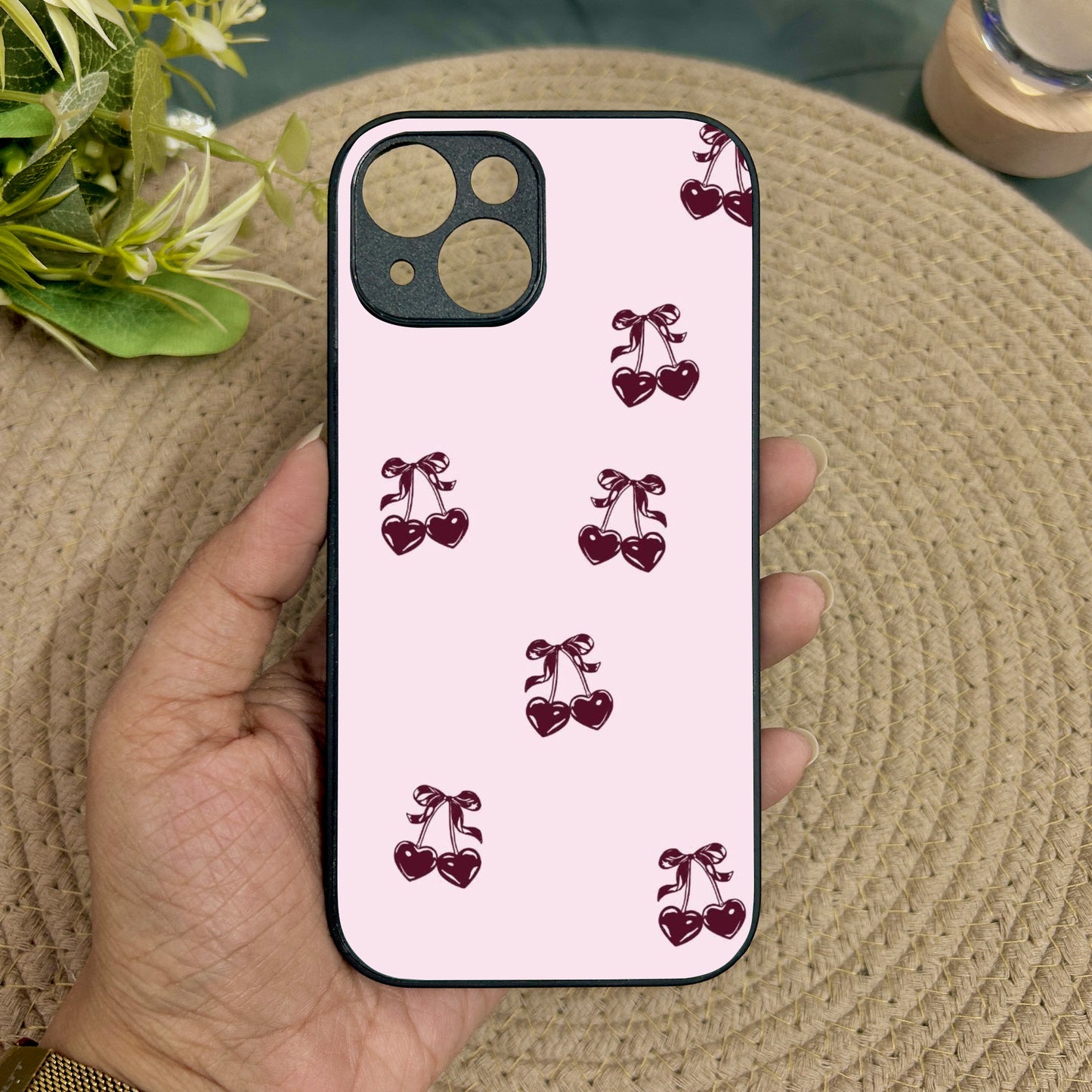 Blush Berry Metal Back Case for Apple Iphone 14