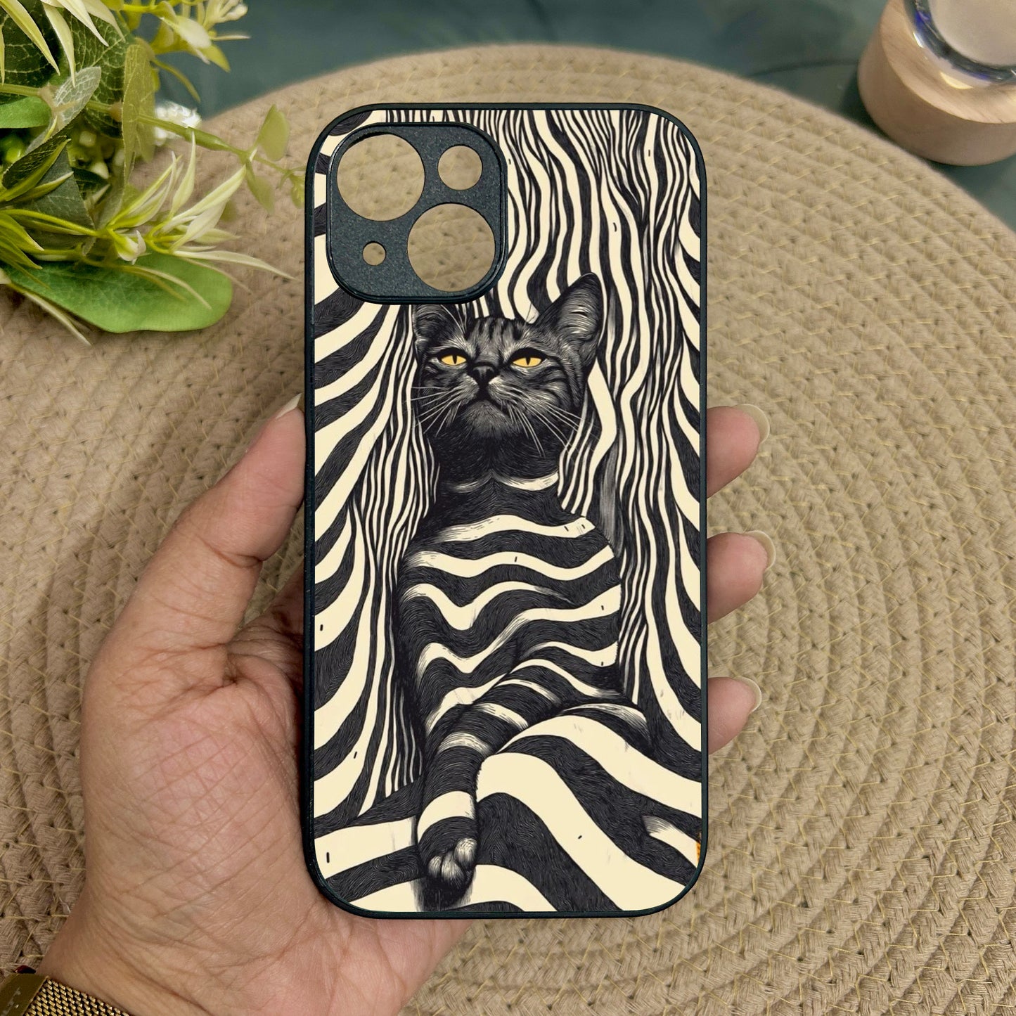 Cosmic Cat Metal Back Case for Apple Iphone 14