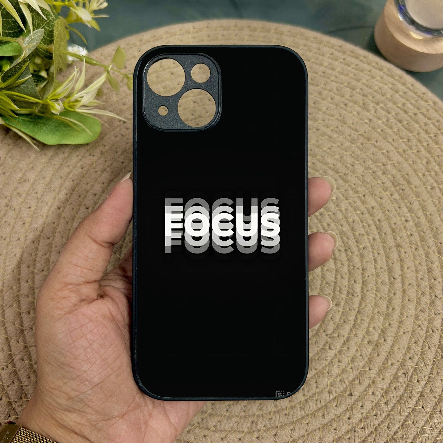 FOCUS' Metal Back Case for Apple Iphone 15 Plus