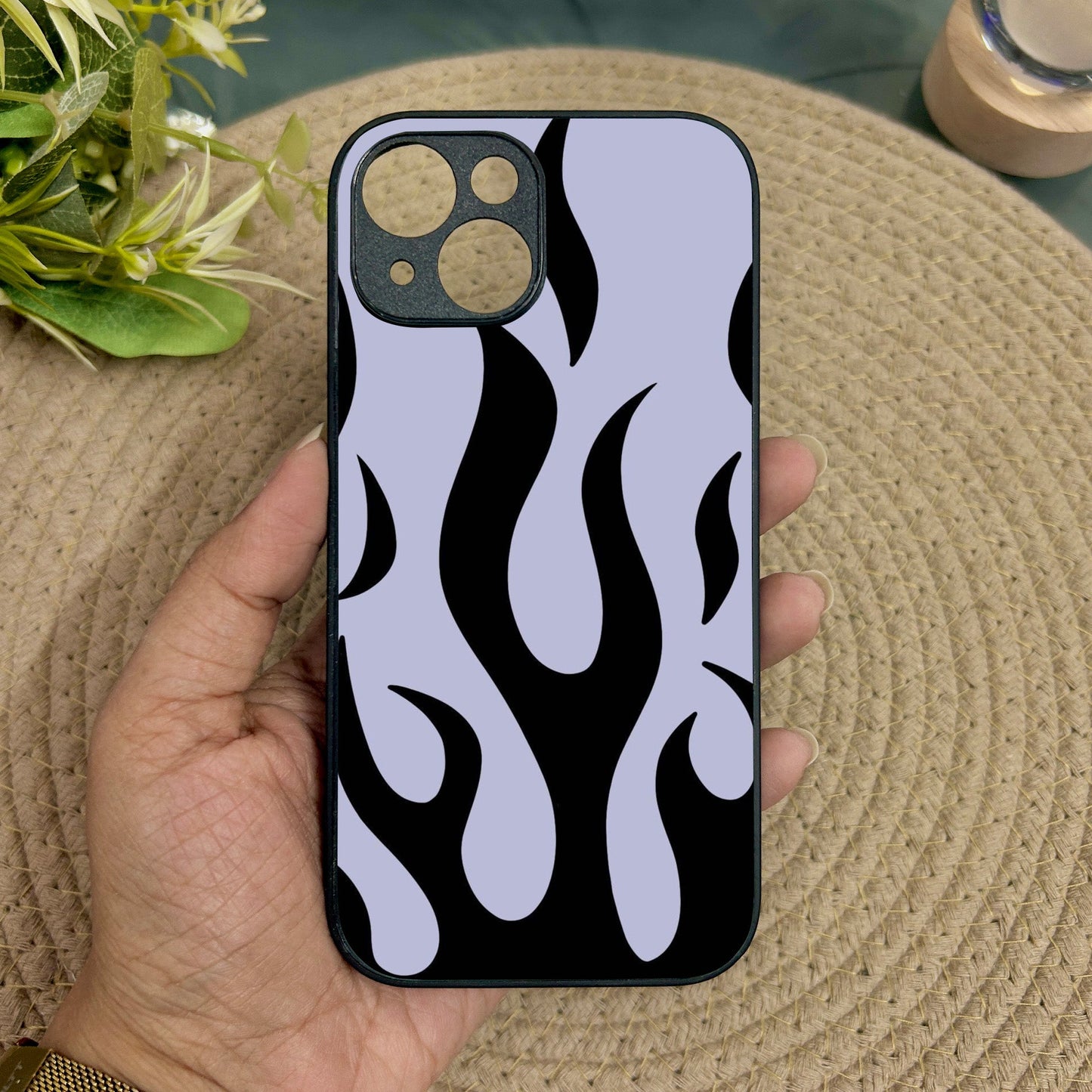 Midnight Flames Metal Back Case for Apple Iphone 13