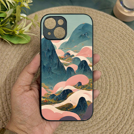 Cloud Peaks Metal Back Case for Apple Iphone 15 Plus