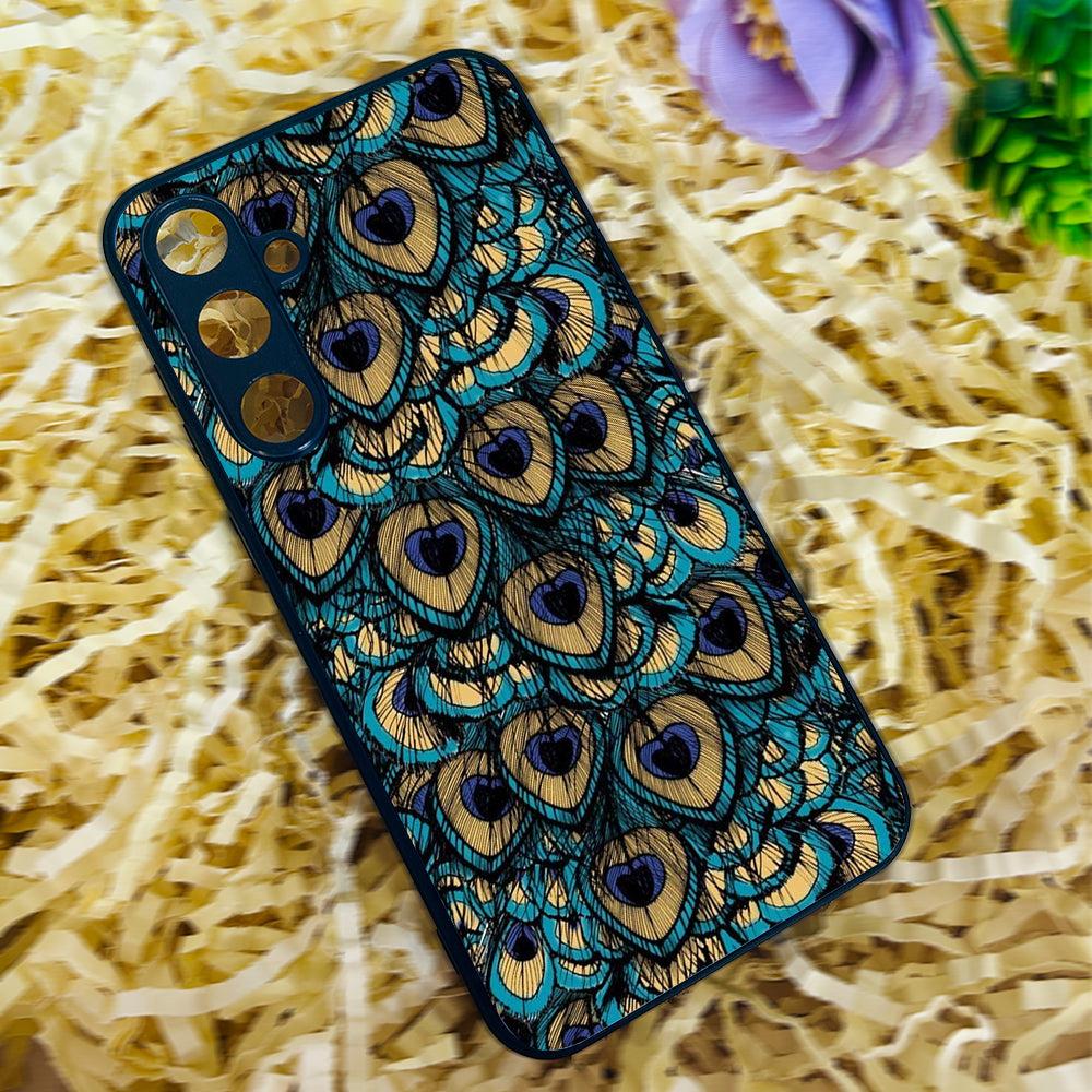 Peacock Feathers Metal Back Case for Samsung Galaxy S23fe 5G