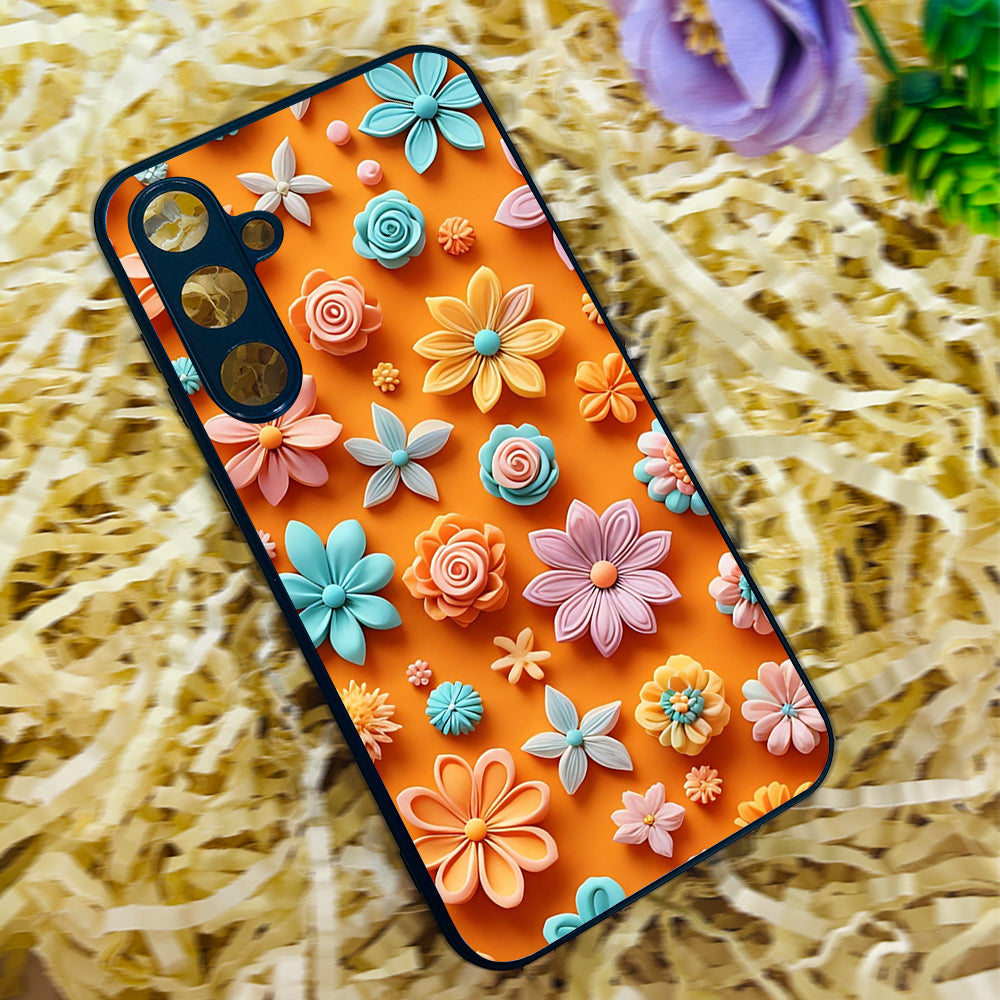 Orange Bloom Metal Back Case for Samsung Galaxy S23fe 5G