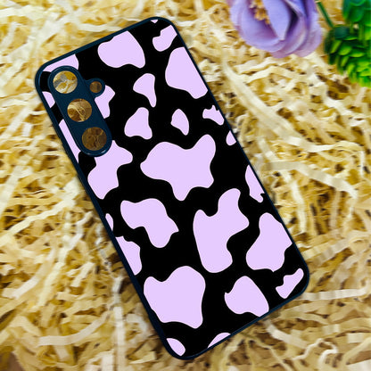 Lavender Cow Print Glossy Metal Back Case for Samsung Galaxy S23fe 5G
