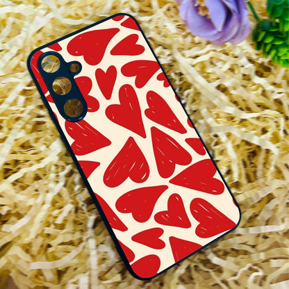 Mini Red Hearts Metal Back Case for Samsung Galaxy S23fe 5G