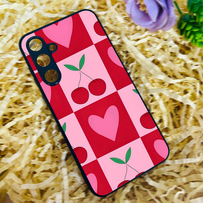 Cherry Heart Blocks Metal Back Case for Samsung Galaxy S23fe 5G