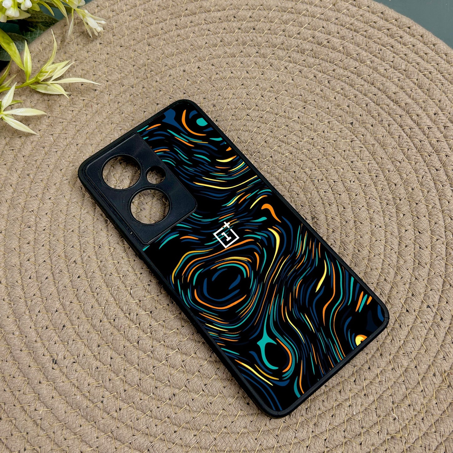 Glow Lines Glossy Metal Back Case for Oneplus Nord CE 3 Lite (5G)