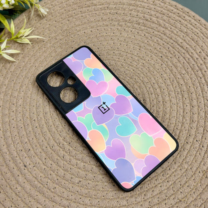 Pastel Hearts Glossy Metal Back Case for Oneplus Nord CE 3 Lite (5G)