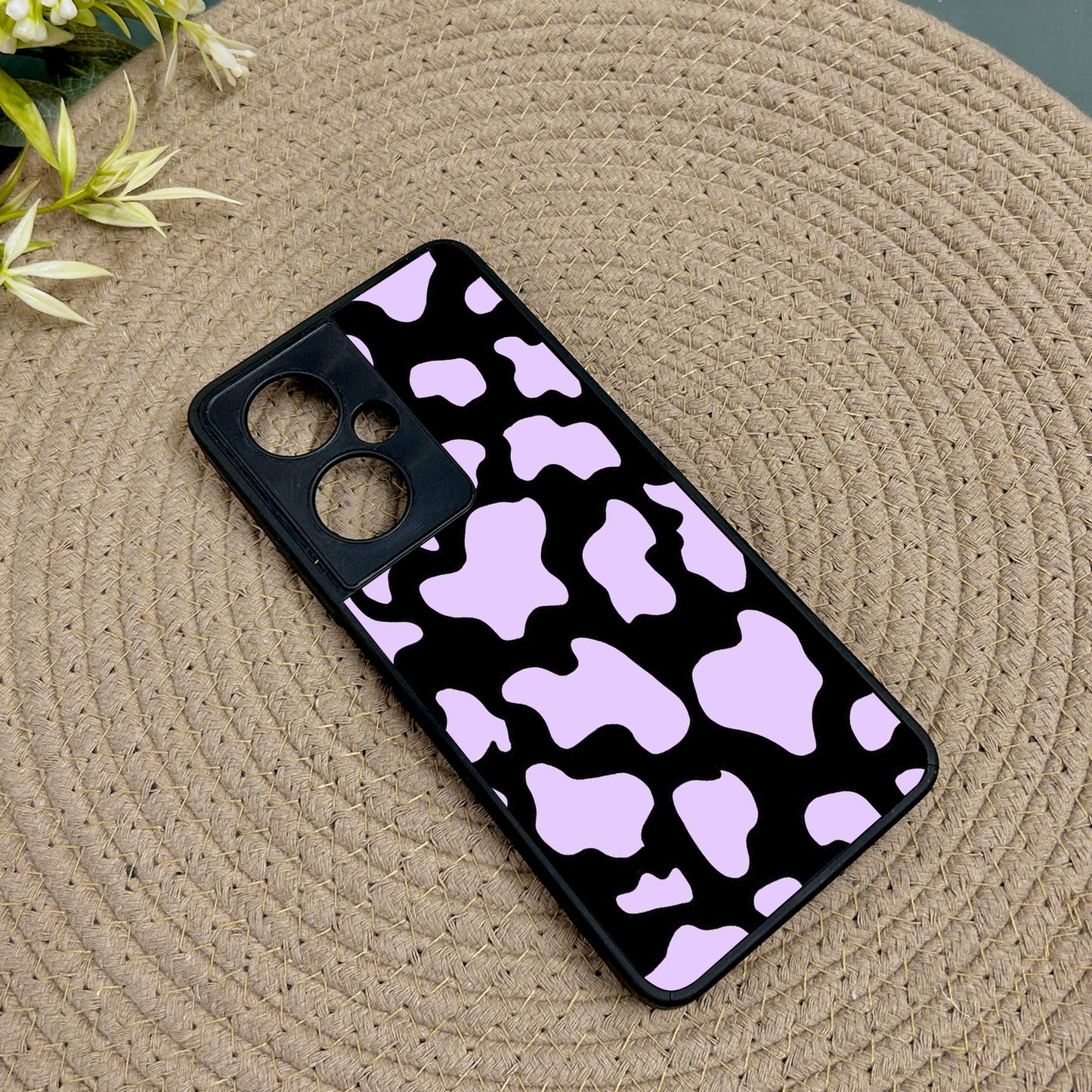 Lavender Cow Print Glossy Metal Back Case for Oneplus Nord CE 3 Lite (5G)