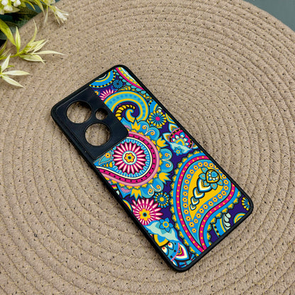 Phulkari Pattern Glossy Metal Back Case for Oneplus Nord CE 3 Lite (5G)