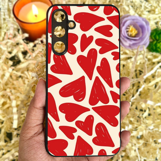 Mini Red Hearts Metal Back Case for Samsung Galaxy S23fe 5G