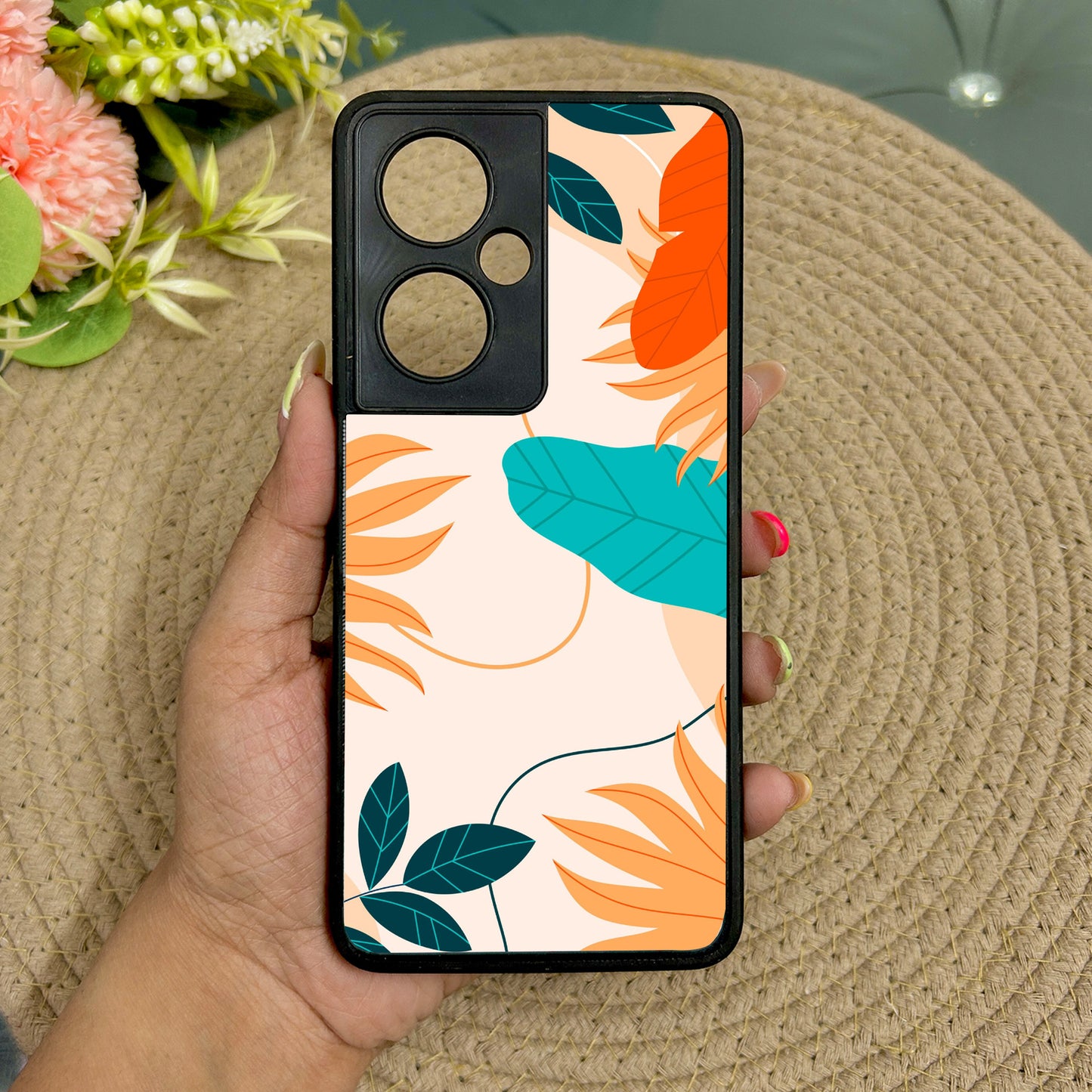 Leafy Vibe Glossy Metal Back Case for Oneplus Nord CE 3 Lite (5G)