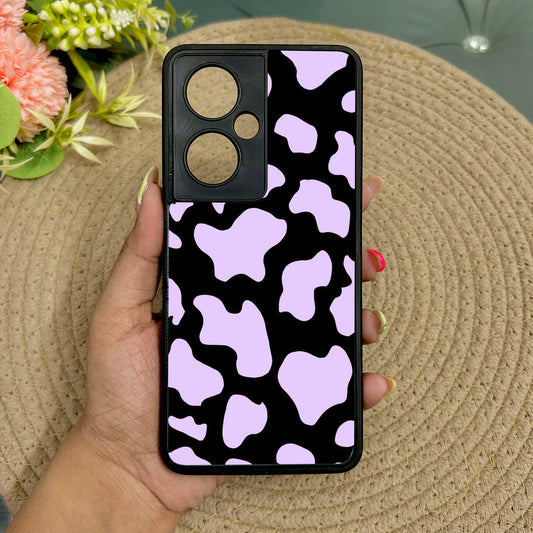Lavender Cow Print Glossy Metal Back Case for Oneplus Nord CE 3 Lite (5G)