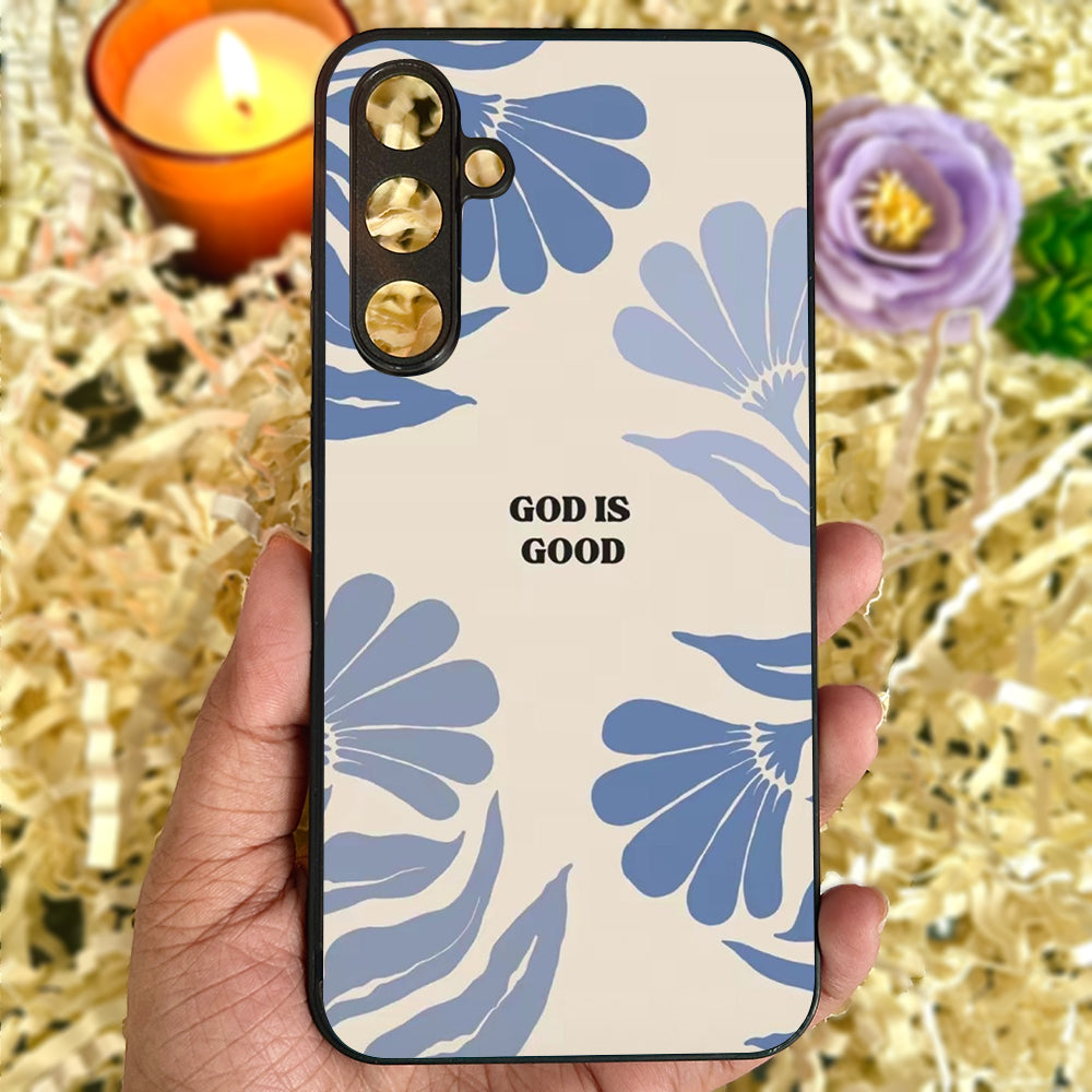 God Is Good' Glossy Metal Back Case for Samsung Galaxy S23fe 5G