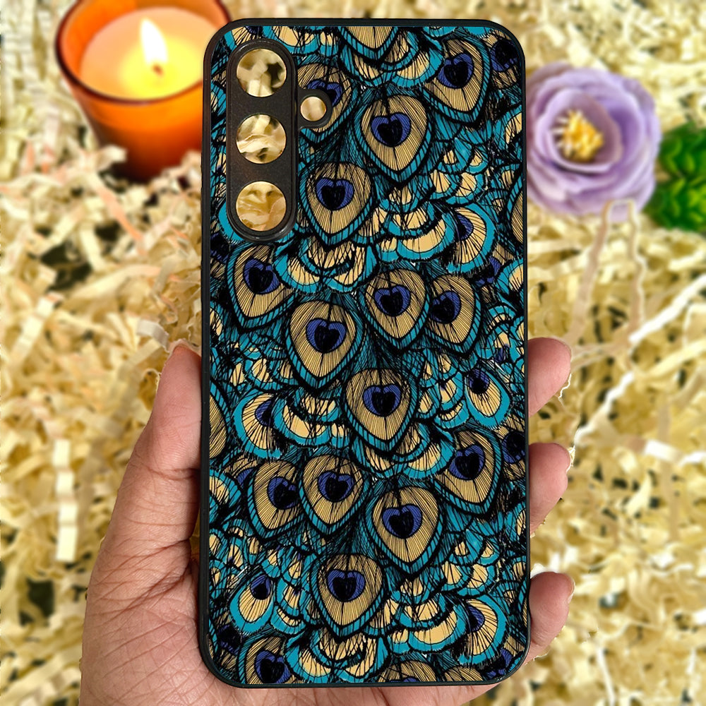 Peacock Feathers Metal Back Case for Samsung Galaxy S23fe 5G