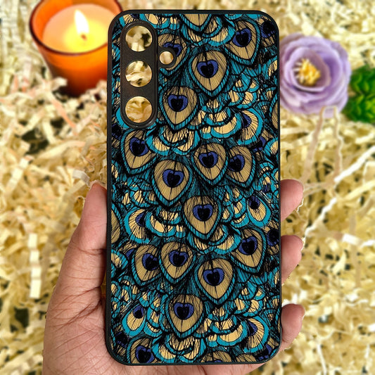 Peacock Feathers Metal Back Case for Samsung Galaxy S23fe 5G