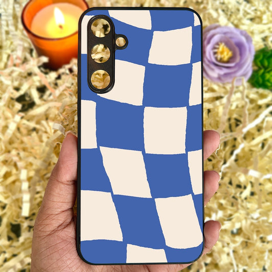 Wavy Checks Metal Back Case for Samsung Galaxy S23fe 5G