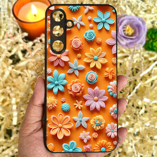 Orange Bloom Metal Back Case for Samsung Galaxy S23fe 5G